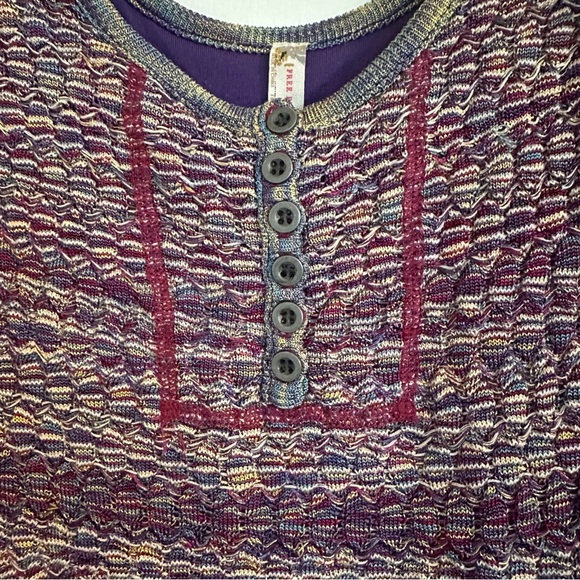 Free People Sunrise Knit Sweater Stretchy Dress Purple Raven women L - Picture 5 of 14